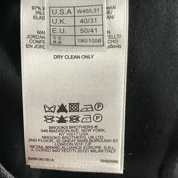 Brooks Brothers 346 Stretch Wool 2 Piece Suit Gray Striped Blazer 44R Pant 35x31